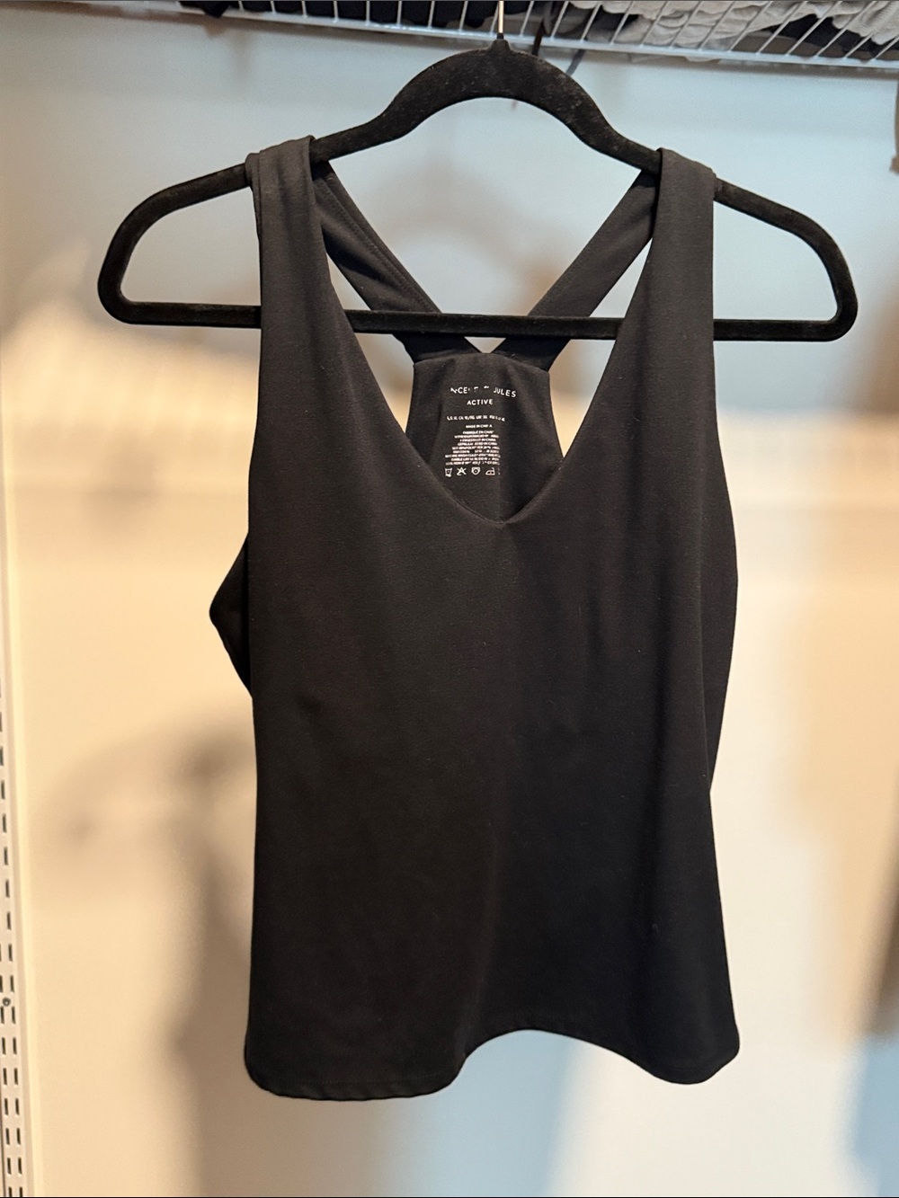 Active Black Cross-Back Tank Top